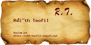 Róth Teofil névjegykártya
